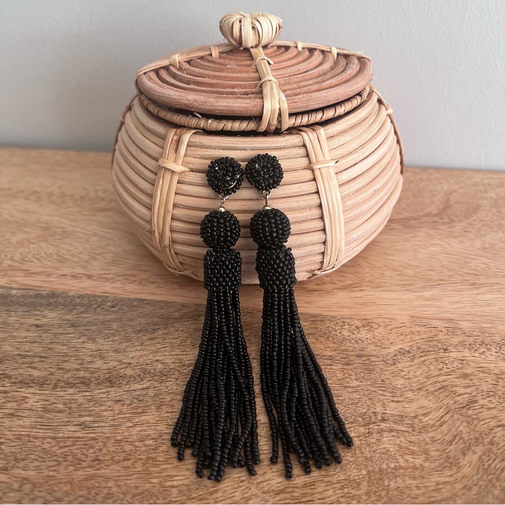 BAUBLEBAR | Mariachi Beaded Tassel Earrings, Black